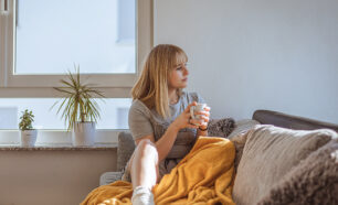 Young woman relaxing on the couch